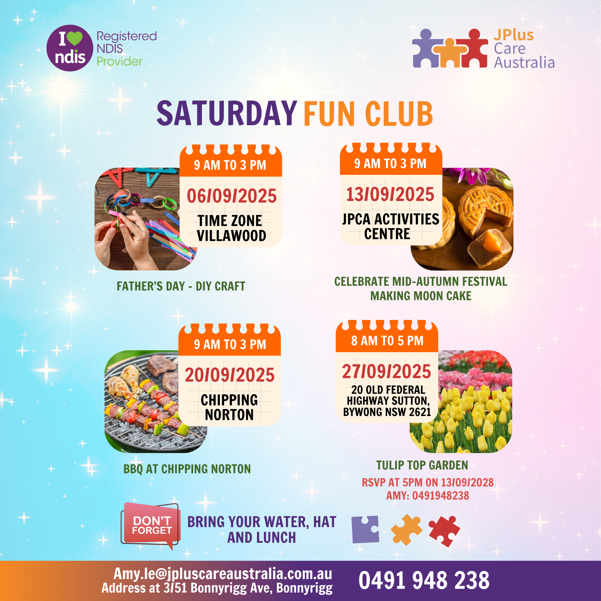 Saturday Fun Club – September 2025 Schedule