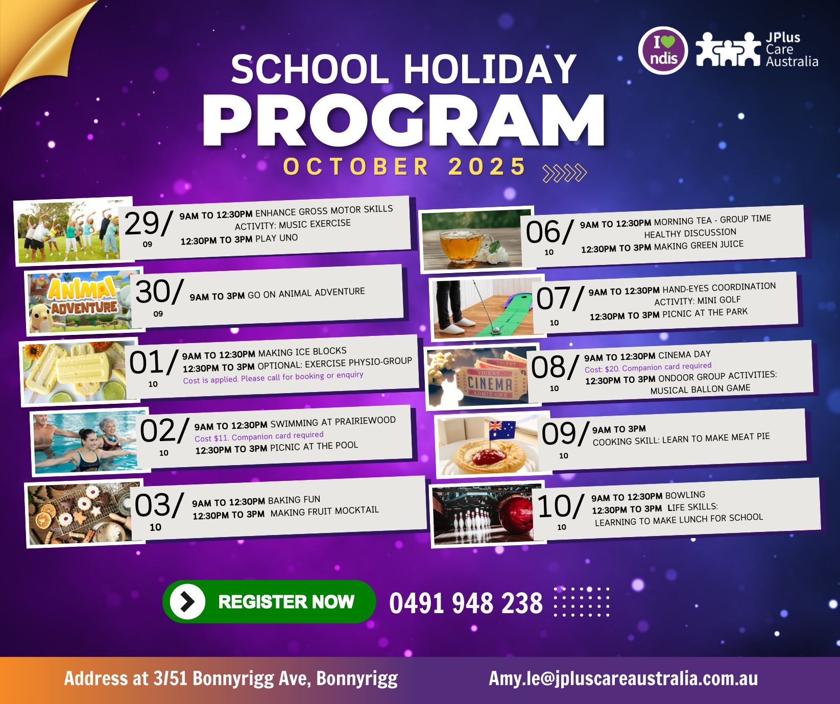 SCHOOL HOLIDAY – Day Program October 2025